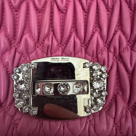 🚫🚫🚫SOLD Miu Miu Pink Matelassé Shoulder Bag - Picture 4 of 11